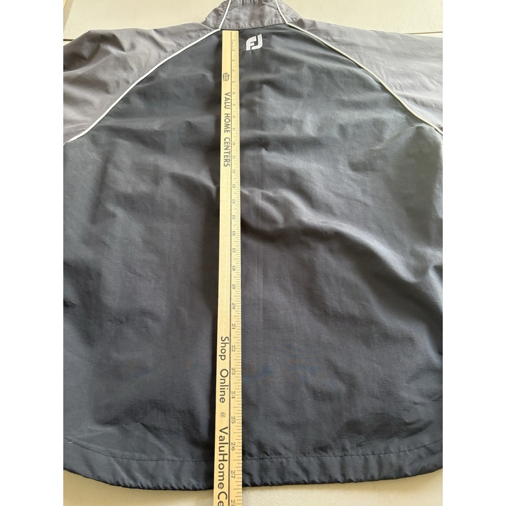 Footjoy FJ Golf Half Zip Windbreaker Jacket Mens Size MEDIUM Black Gray Athletic - Picture 8 of 12